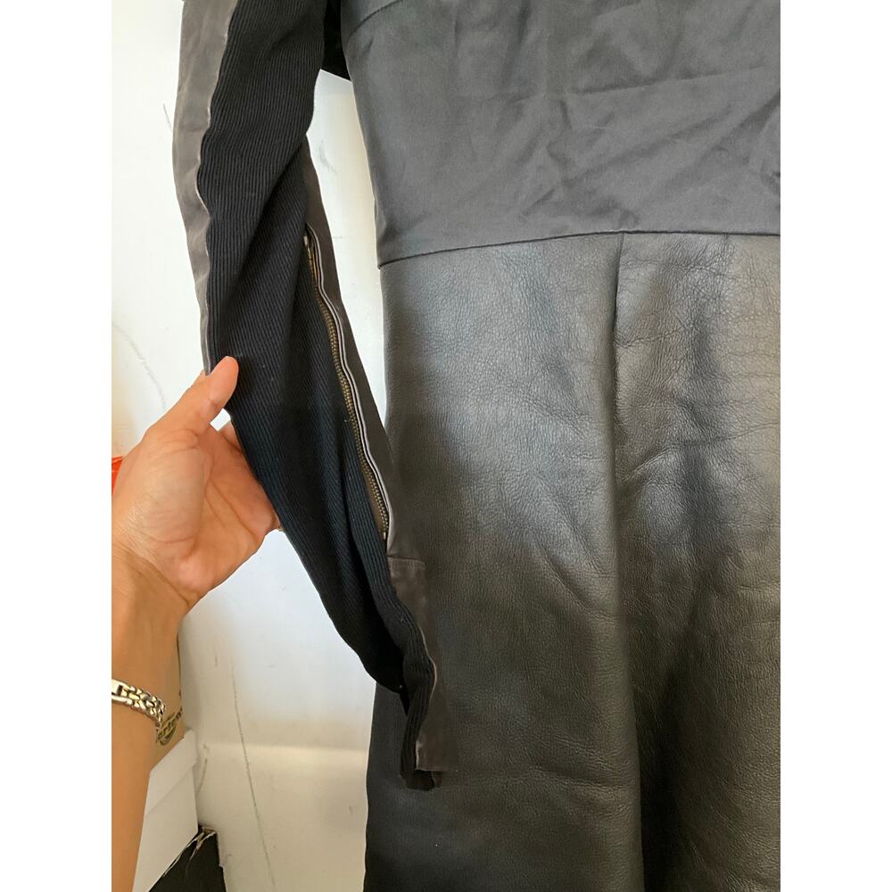 Rick Owens Archival 2010 Leather Shearling Wrap Coat - Picture 10 of 13